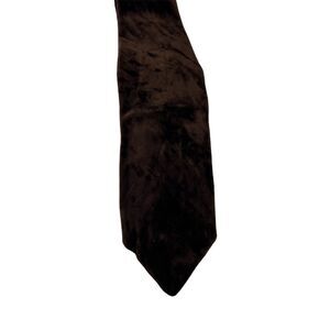 City Squire Male Shops NYC Men's Vintage Brown Velour Necktie 70s